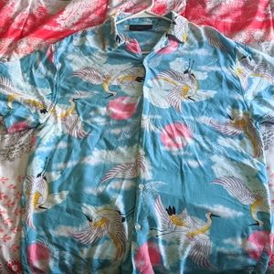 NO BOUNDARIES M (38-40) Sky Blue Stork Button Up